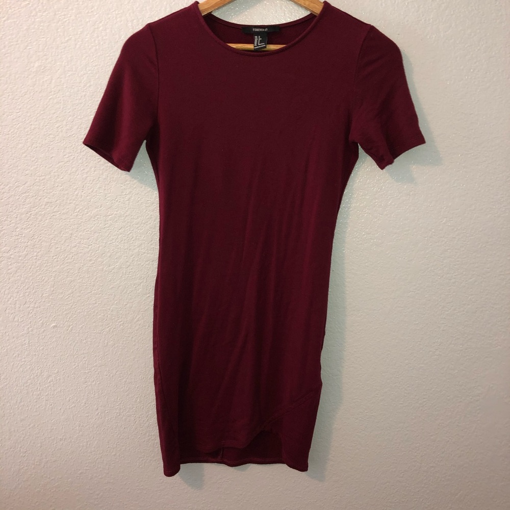 burgundy bodycon dres